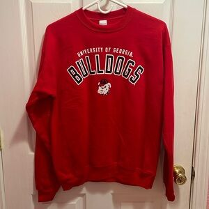 Hanes Red University of Georgia Bulldogs Crewneck